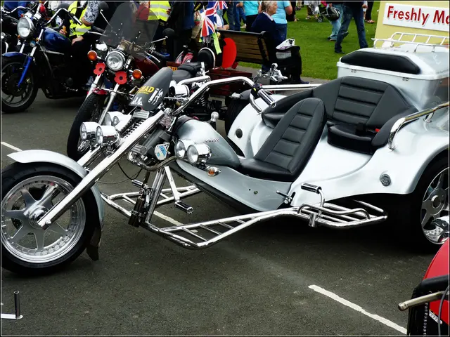 The picture is outside of the city. In the image there are many bikes, in background we can see a...