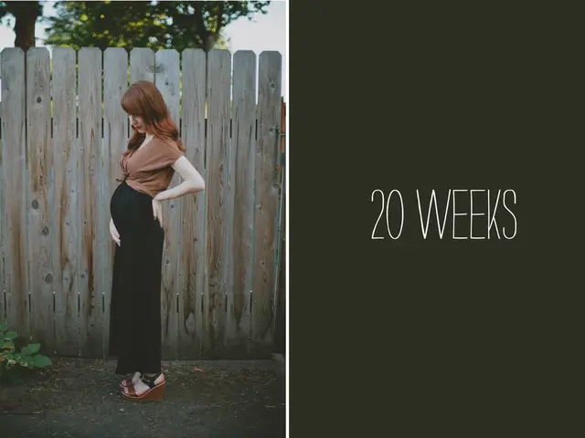 It is a collage image there are total two pictures, in the first picture there is a pregnant woman...